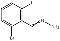 Benzaldehyde, 2-bromo-6-fluoro-, hydrazone 구조식 이미지