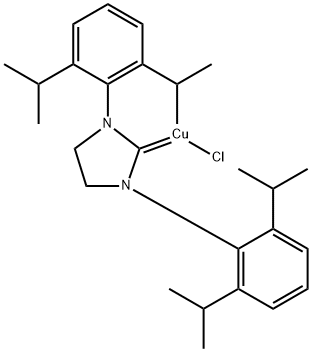 Copper, [1,3-bis[2,6-bis(1-methylethyl)phenyl]-2-imidazolidinylidene]chloro- 구조식 이미지