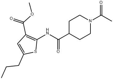 methyl 2-(1-acetylpiperidine-4-carboxamido)-5-propylthiophene-3-carboxylate Structure