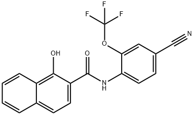 N-[4-Cyano-2-(trifluoromethoxy)phenyl]-1-hydroxy-2-naphthamide 구조식 이미지