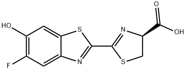 4-Thiazolecarboxylic acid, 2-(5-fluoro-6-hydroxy-2-benzothiazolyl)-4,5-dihydro-, (4S)- Structure