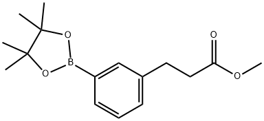 3-[3-(4,4,5,5-Tetramethyl-[1,3,2]dioxaborolan-2-yl)-phenyl]-propionic acid methyl ester 구조식 이미지