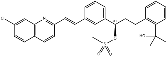 (S)-benzenepropanol α-[3-[2-(7-chloro-2-quinolinyl)ethenyl]phenyl]-2-(1-hydroxy-1-methyl ethyl)-α-methane sulfonate Structure