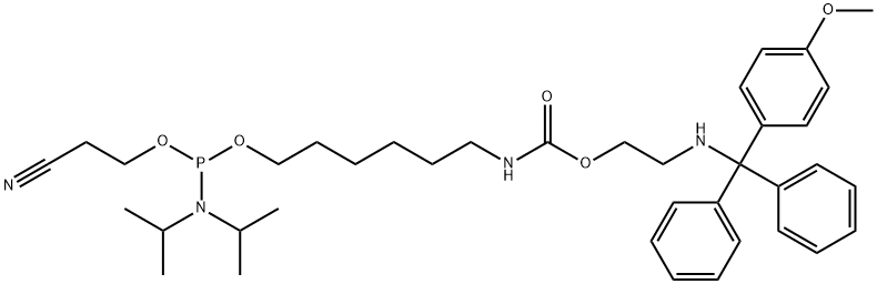 9,11-Dioxa-2-aza-10-phosphatridecanoic acid, 10-[bis(1-methylethyl)amino]-13-cyano-, 2-[[(4-methoxyphenyl)diphenylmethyl]amino]ethyl ester Structure