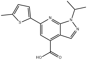 1H-Pyrazolo[3,4-b]pyridine-4-carboxylic acid, 1-(1-methylethyl)-6-(5-methyl-2-thienyl)- Structure