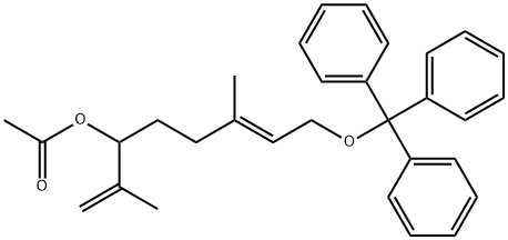 1,6-Octadien-3-ol, 2,6-dimethyl-8-(triphenylmethoxy)-, acetate, (E)- (9CI) Structure