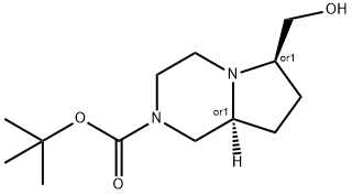 Racemic-(6S,8Ar)-Tert-Butyl 6-(Hydroxymethyl)Hexahydropyrrolo[1,2-A]Pyrazine-2(1H)-Carboxylate 구조식 이미지