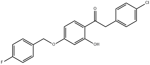 JR-7004, 1-(4-(4-Fluorobenzyloxy)-2-hydroxyphenyl)-2-(4-chlorophenyl)ethanone, 97% 구조식 이미지