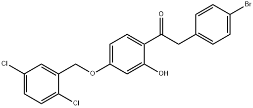 JR-7014, 1-(4-(2,5-Dichlorobenzyloxy)-2-hydroxyphenyl)-2-(4-bromophenyl)ethanone, 97% Structure