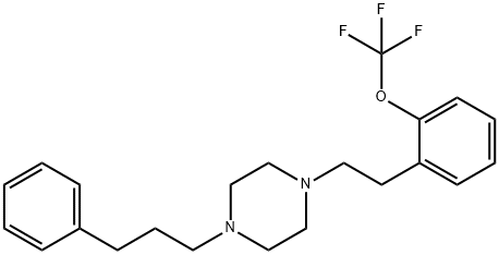 Piperazine, 1-(3-phenylpropyl)-4-[2-[2-(trifluoromethoxy)phenyl]ethyl]-, dihydrochloride Structure