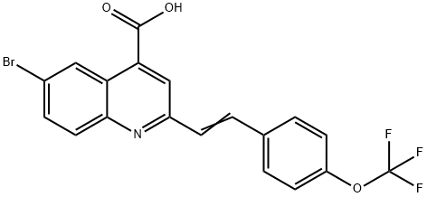 6-bromo-2-{2-[4-(trifluoromethoxy)phenyl]ethenyl}quinoline-4-carboxylic acid 구조식 이미지