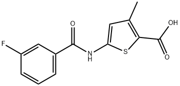 2-Thiophenecarboxylic acid, 5-[(3-fluorobenzoyl)amino]-3-methyl- Structure