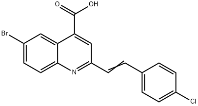 6-bromo-2-[2-(4-chlorophenyl)ethenyl]quinoline-4-carboxylic acid 구조식 이미지