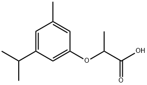 Propanoic acid, 2-[3-methyl-5-(1-methylethyl)phenoxy]- Structure