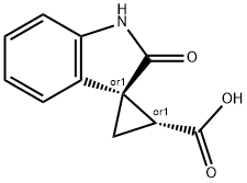 Racemic-(1R,2R)-2'-Oxospiro[Cyclopropane-1,3'-Indoline]-2-Carboxylic Acid 구조식 이미지