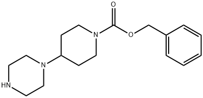 1-Piperidinecarboxylic acid, 4-(1-piperazinyl)-, phenylmethyl ester Structure