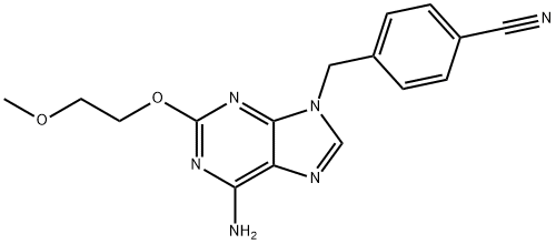 Benzonitrile, 4-[[6-amino-2-(2-methoxyethoxy)-9H-purin-9-yl]methyl]- 구조식 이미지