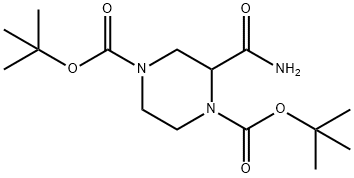 di-tert-butyl 2-carbamoylpiperazine-1,4-dicarboxylate Structure