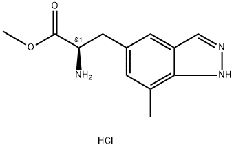 1H-Indazole-5-propanoic acid, α-amino-7-methyl-, methyl ester, hydrochloride (1:1), (αR)- Structure