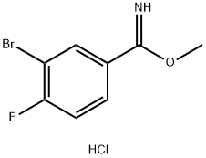 Benzenecarboximidic acid, 3-bromo-4-fluoro-, methyl ester, hydrochloride (1:1) Structure