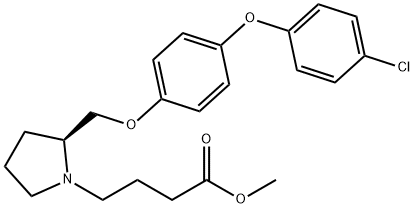 1-Pyrrolidinebutanoic acid, 2-[[4-(4-chlorophenoxy)phenoxy]methyl]-, methyl ester, (2S)- Structure