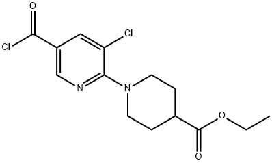 4-Piperidinecarboxylic acid, 1-[3-chloro-5-(chlorocarbonyl)-2-pyridinyl]-, ethyl ester Structure