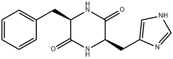 2,5-Piperazinedione, 3-(1H-imidazol-4-ylmethyl)-6-(phenylmethyl)-, (3R,6R)- Structure