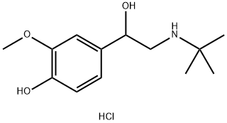 Benzenemethanol, α-[[(1,1-dimethylethyl)amino]methyl]-4-hydroxy-3-methoxy-, hydrochloride (1:1) Structure