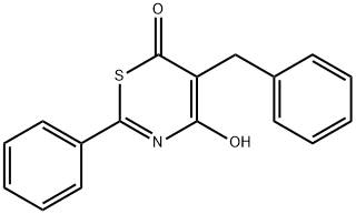 6H-1,3-Thiazin-6-one, 4-hydroxy-2-phenyl-5-(phenylmethyl)- 구조식 이미지