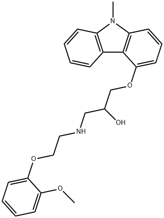 2-Propanol, 1-[[2-(2-methoxyphenoxy)ethyl]amino]-3-[(9-methyl-9H-carbazol-4-yl)oxy]- 구조식 이미지