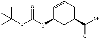 (1R,5R)-5-Boc-amino-cyclohex-3-enecarboxylic acid Structure