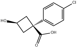 Cyclobutanecarboxylic acid, 1-(4-chlorophenyl)-3-hydroxy-, cis- Structure