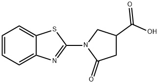 3-Pyrrolidinecarboxylic acid, 1-(2-benzothiazolyl)-5-oxo- Structure