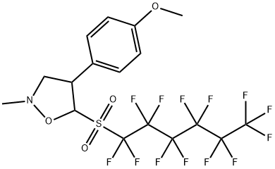 Isoxazolidine, 4-(4-methoxyphenyl)-2-methyl-5-[(1,1,2,2,3,3,4,4,5,5,6,6,6-tridecafluorohexyl)sulfonyl]- Structure