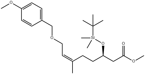 6-Octenoic acid, 3-[[(1,1-dimethylethyl)dimethylsilyl]oxy]-8-[(4-methoxyphenyl)methoxy]-6-methyl-, methyl ester, (3R,6Z)- Structure