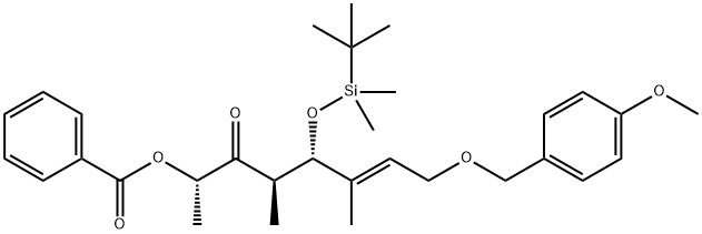 6-Octen-3-one, 2-(benzoyloxy)-5-[[(1,1-dimethylethyl)dimethylsilyl]oxy]-8-[(4-methoxyphenyl)methoxy]-4,6-dimethyl-, (2S,4R,5S,6E)- Structure