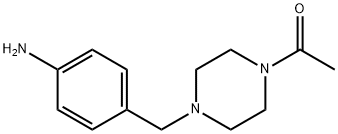 Ethanone, 1-[4-[(4-aminophenyl)methyl]-1-piperazinyl]- Structure