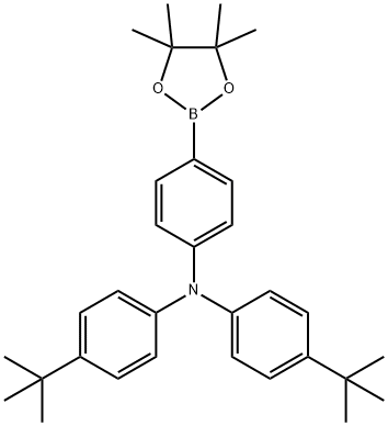 4-(1,1-Dimethylethyl)-N-[4-(1,1-dimethylethyl)phenyl]-N-[4-(4,4,5,5-tetramethyl-1,3,2-dioxaborolan-2-yl)phenyl]benzenamine 구조식 이미지