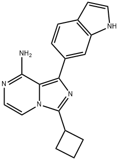 Imidazo[1,5-a]pyrazin-8-amine, 3-cyclobutyl-1-(1H-indol-6-yl)- Structure