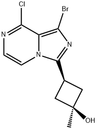 (1s,3s)-3-(8-broMo-1-chloroH-pyrrolo[1,2-a]pyrazin-6-yl)-1-Methylcyclobutanol Structure