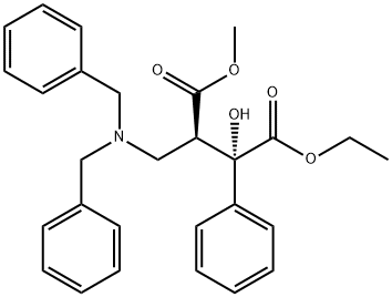 Butanedioic acid, 3-[[bis(phenylmethyl)amino]methyl]-2-hydroxy-2-phenyl-, 1-ethyl 4-methyl ester, (2S,3R)- Structure