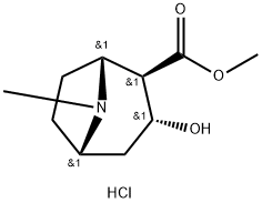 8-Azabicyclo[3.2.1]octane-2-carboxylic acid, 3-hydroxy-8-methyl-, methyl ester, hydrochloride, [1R-(2-exo,3-endo)]- (9CI) Structure