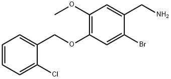 {2-bromo-4-[(2-chlorophenyl)methoxy]-5-methoxyphenyl}methanamine Structure