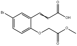 (2E)-3-[5-bromo-2-(2-methoxy-2-oxoethoxy)phenyl]acrylic acid Structure