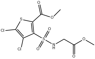 2-Thiophenecarboxylic acid, 4,5-dichloro-3-[[(2-methoxy-2-oxoethyl)amino]sulfonyl]-, methyl ester Structure