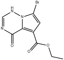 ETHYL 7-BROMO-4-HYDROXYPYRROLO[2,1-F][1,2,4]TRIAZINE-5-CARBOXYLATE 구조식 이미지