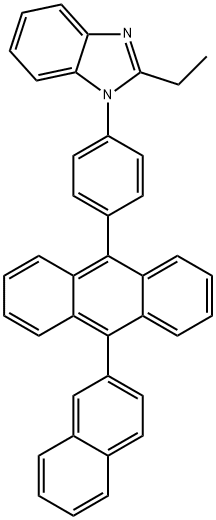 1-[4-(10-naphthyl-2-yl-9-anthracenyl)phenyl)-2-ethyl-1H-Benzimidazole Structure