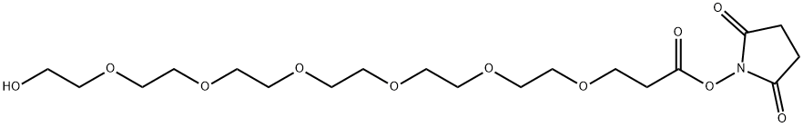 Propanoic acid, 3-[(17-hydroxy-3,6,9,12,15-pentaoxaheptadec-1-yl)oxy]-, 2,5-dioxo-1-pyrrolidinyl ester Structure