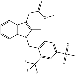 methyl 2-(1-(2-(trifluoromethyl)-4-(methylsulfonyl)benzyl)-2-methyl-1H-pyrrolo[2,3-b]pyridin-3-yl)acetate Structure