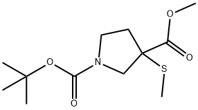 1-tert-Butyl 3-methyl 3-(methylthio)pyrrolidine-1,3-dicarboxylate Structure
